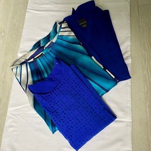 3 pcs blouse.blue / cobalt blue.
